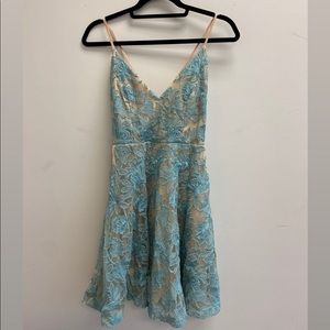 F21 Baby Blue Lace Mini Dress